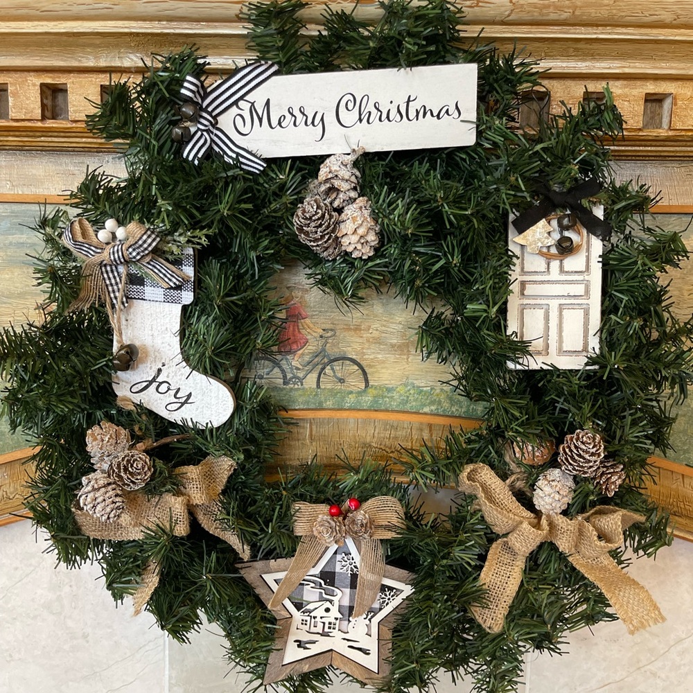 Unique handmade, one of a kind wreath made, and Montana